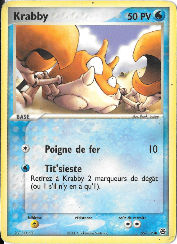 Krabby 66 — EX Rouge Feu & Vert Feuille (French Pokémon TCG card)