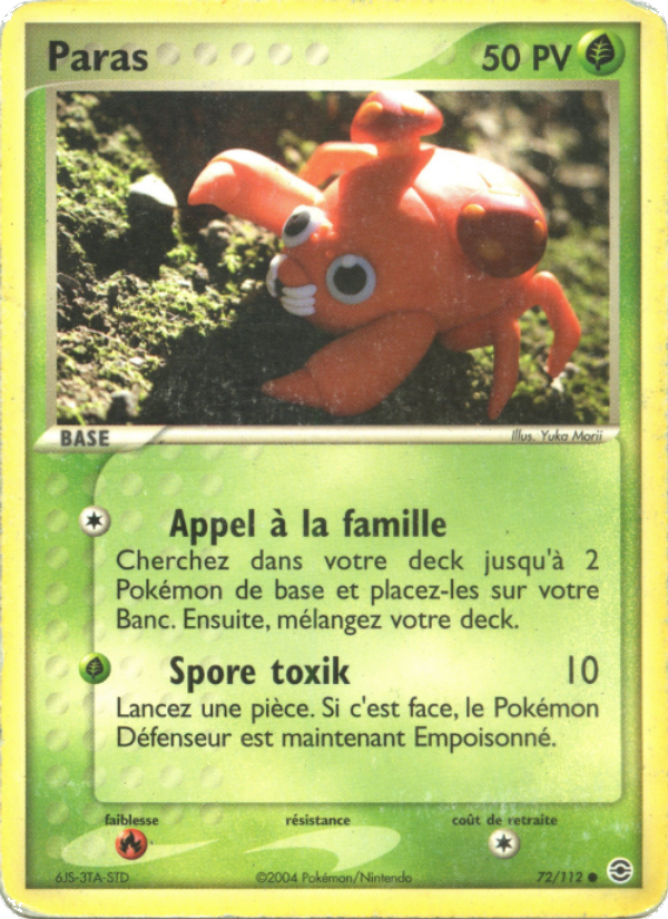 Paras 72 — EX Rouge Feu & Vert Feuille (French Pokémon TCG card)