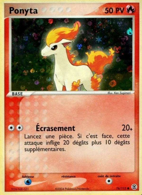 Ponyta 76 — EX Rouge Feu & Vert Feuille (French Pokémon TCG card)