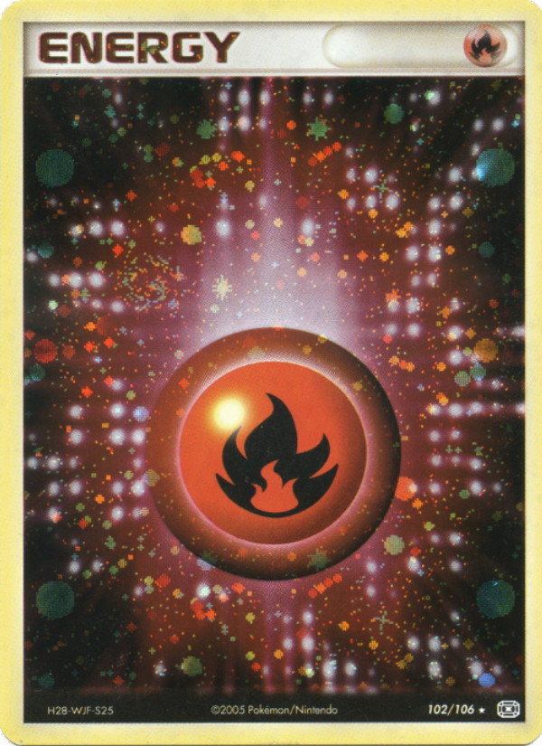 Énergie Feu 102 — EX Émeraude (French Pokémon TCG card)