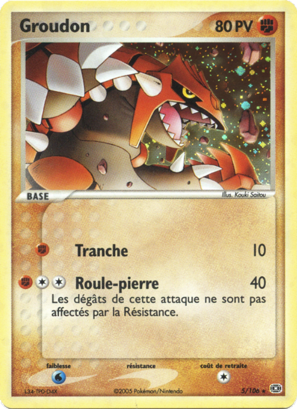 Groudon 5 — EX Émeraude (French Pokémon TCG card)