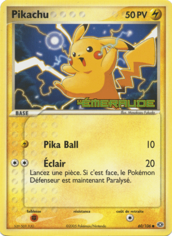 Pikachu 60 — EX Émeraude (French Pokémon TCG card)