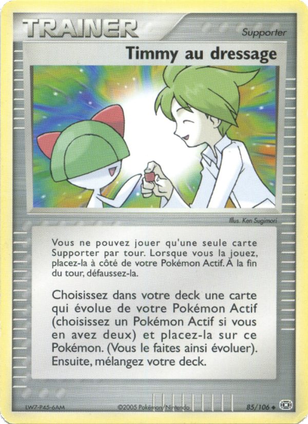 Timmy au dressage 85 — EX Émeraude (French Pokémon TCG card)