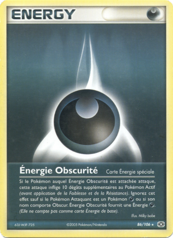 Énergie Obscurité 86 — EX Émeraude (French Pokémon TCG card)