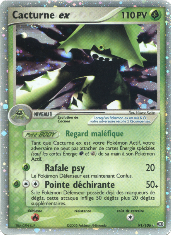Cacturne ex 91 — EX Émeraude (French Pokémon TCG card)