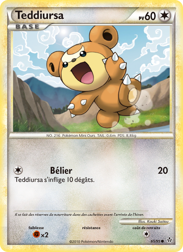 Teddiursa 65 — Déchaînement (French Pokémon TCG card)