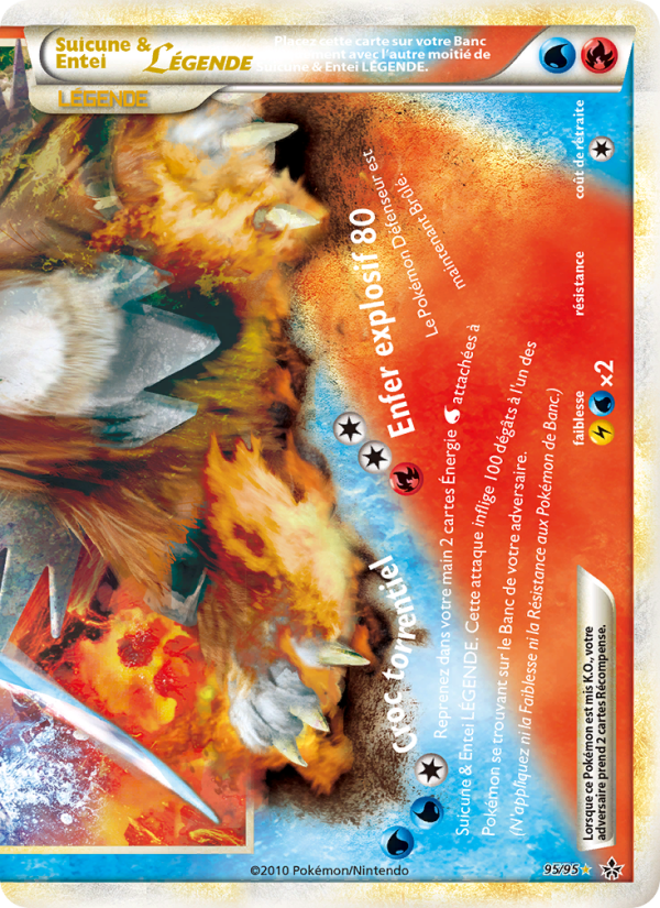 Suicune & Entei LÉGENDE (bas) 95 — Déchaînement (French Pokémon TCG card)