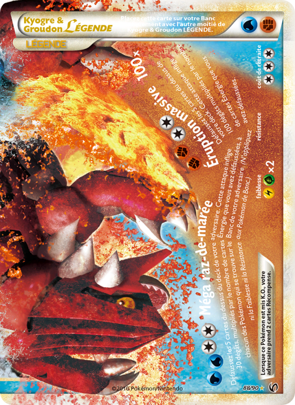 Kyogre & Groudon LÉGENDE 88 — Indomptable (French Pokémon TCG card)
