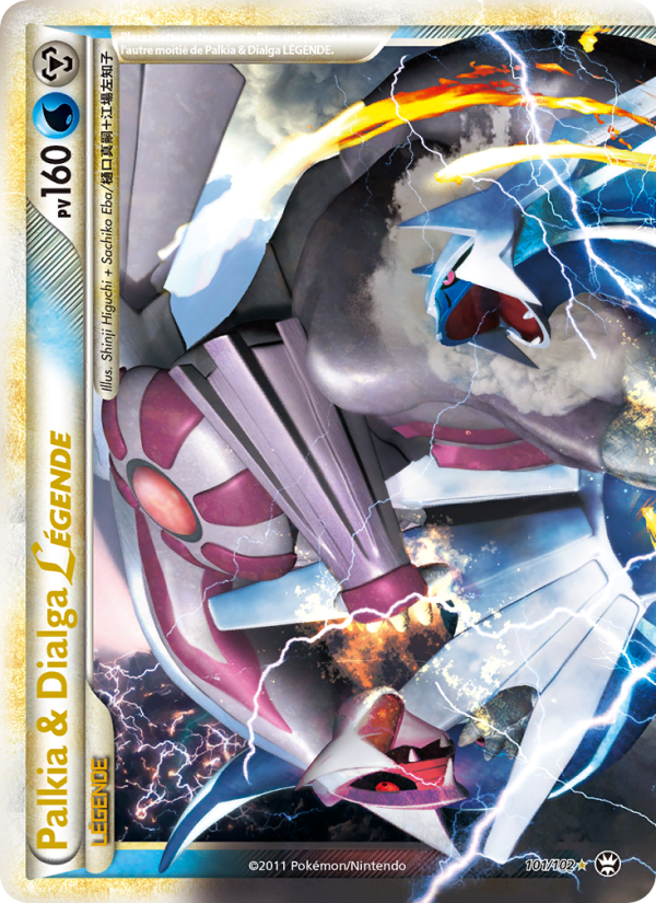 Palkia & Dialga LÉGENDE 101 — Triomphant (French Pokémon TCG card)