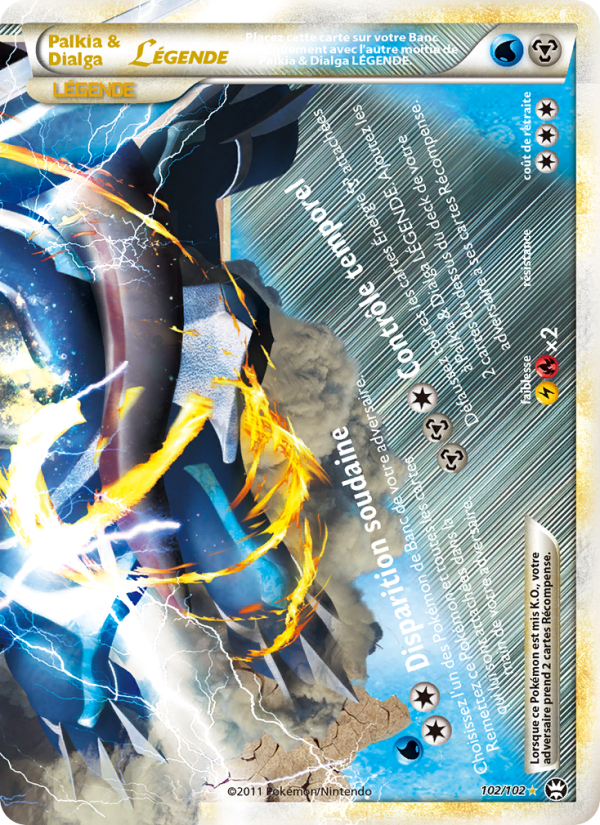 Palkia & Dialga LÉGENDE 102 — Triomphant (French Pokémon TCG card)