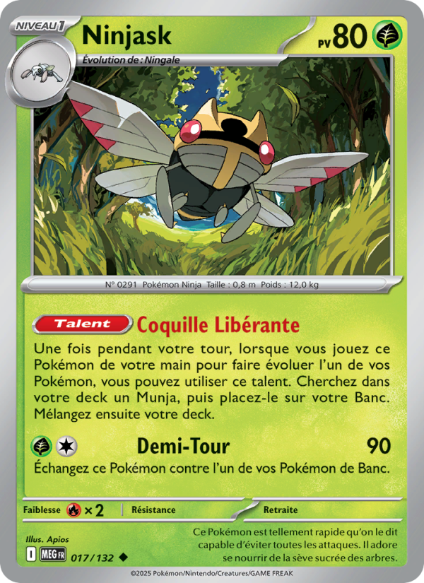 Ninjask 017 — Méga-Évolution (French Pokémon TCG card)