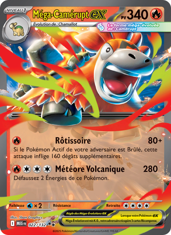 Méga-Camérupt-ex 022 — Méga-Évolution (French Pokémon TCG card)