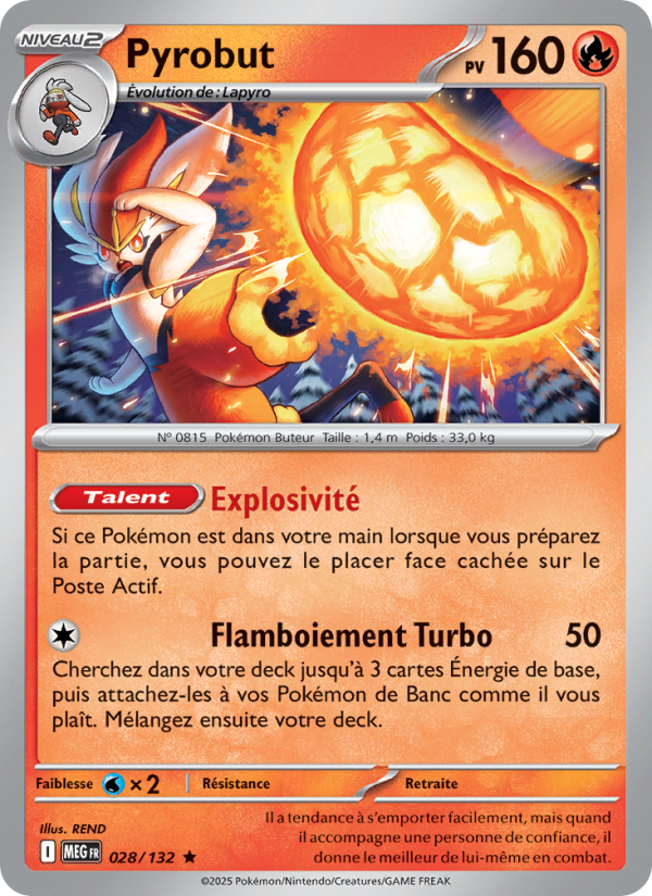 Pyrobut 028 — Méga-Évolution (French Pokémon TCG card)