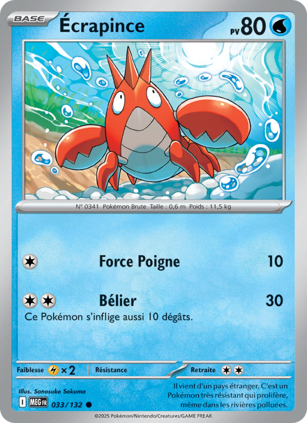 Écrapince 033 — Méga-Évolution (French Pokémon TCG card)