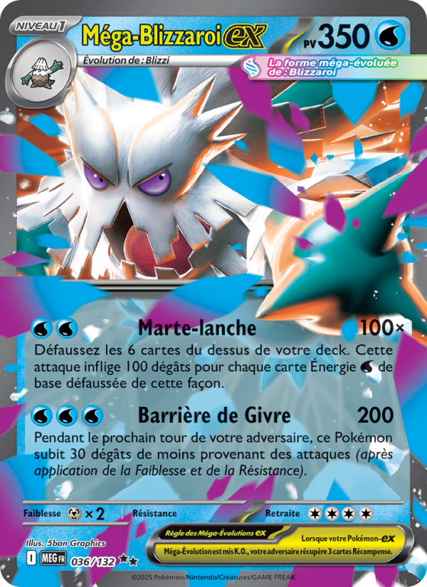 Méga-Blizzaroi-ex 036 — Méga-Évolution (French Pokémon TCG card)