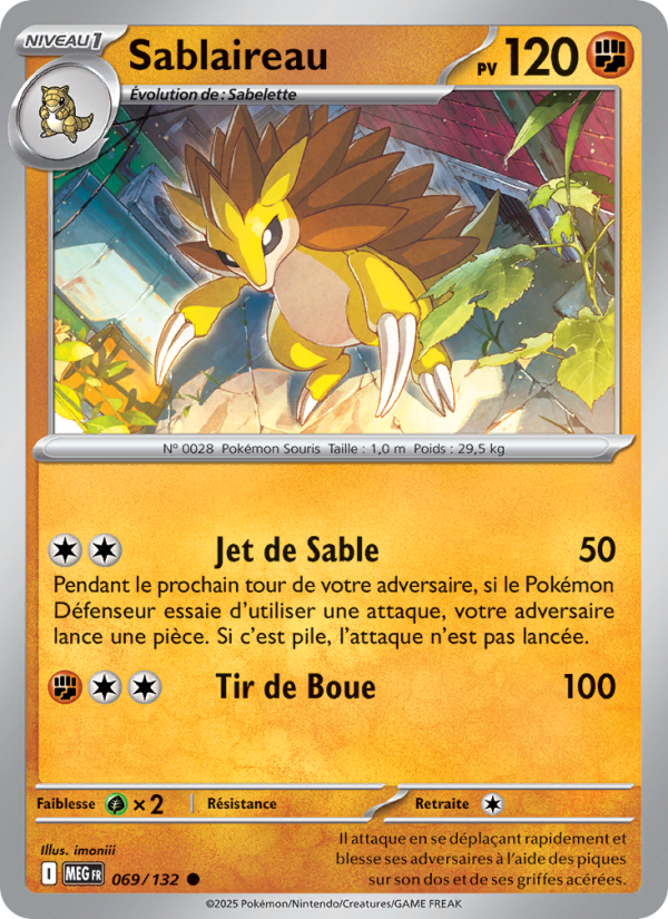 Sablaireau 069 — Méga-Évolution (French Pokémon TCG card)