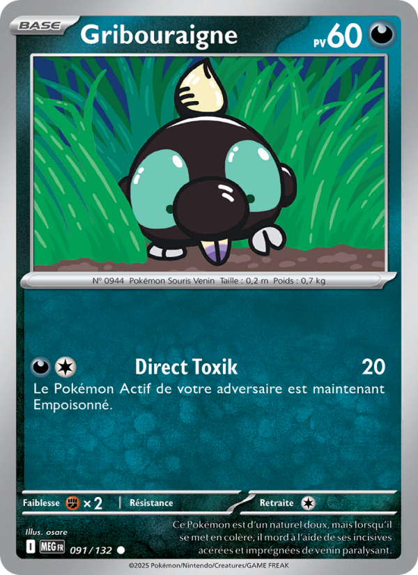 Gribouraigne 091 — Méga-Évolution (French Pokémon TCG card)