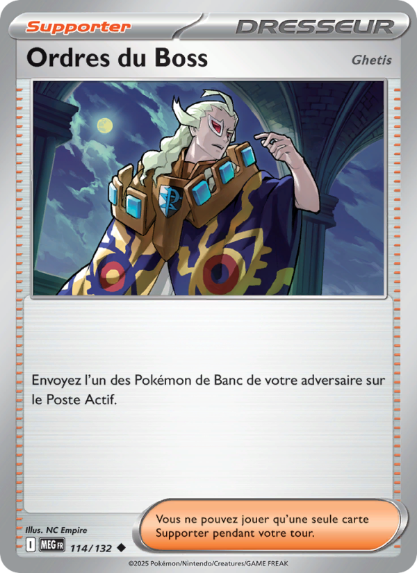 Ordres du Boss 114 — Méga-Évolution (French Pokémon TCG card)