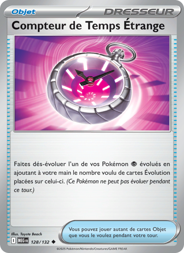 Compteur de Temps Étrange 128 — Méga-Évolution (French Pokémon TCG card)
