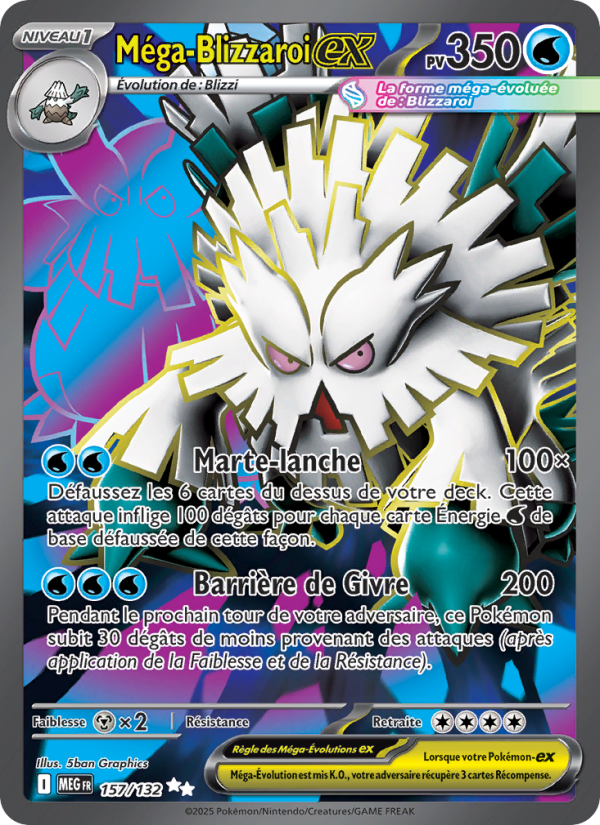 Méga-Blizzaroi-ex 157 — Méga-Évolution (French Pokémon TCG card)