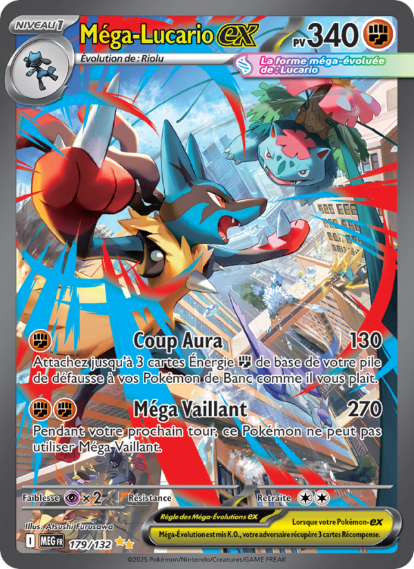 Méga-Lucario-ex 179 — Méga-Évolution (French Pokémon TCG card)
