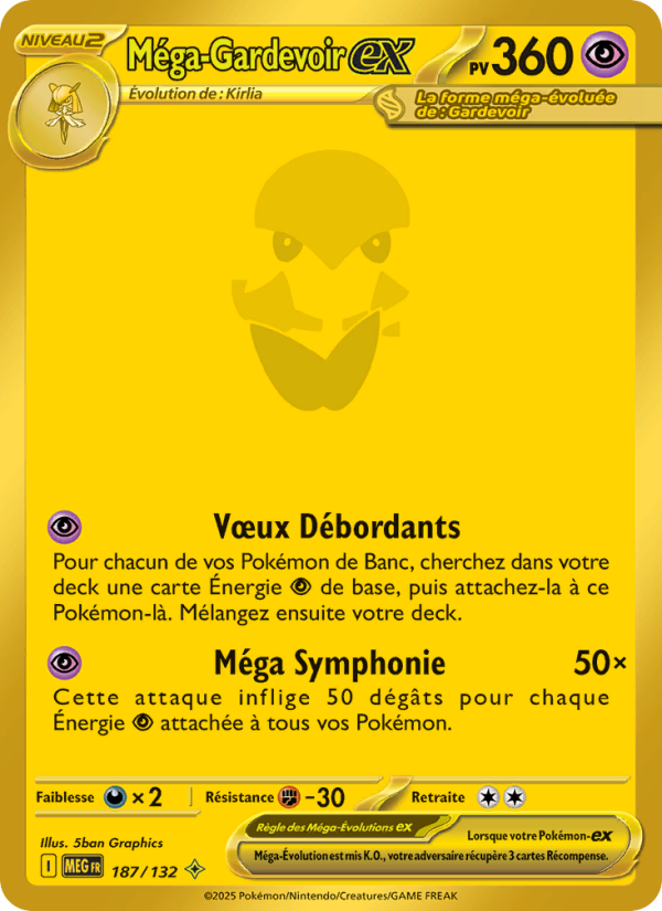 Méga-Gardevoir-ex 187 — Méga-Évolution (French Pokémon TCG card)