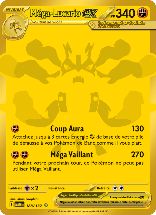 Méga-Lucario-ex 188 — Méga-Évolution (French Pokémon TCG card)