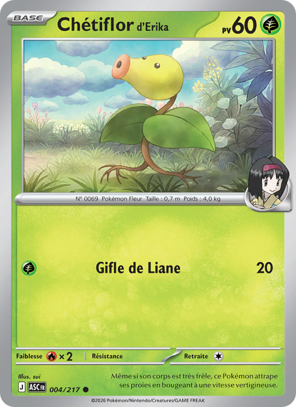 Chétiflor d'Erika 004 — Héros Transcendants (French Pokémon TCG card)