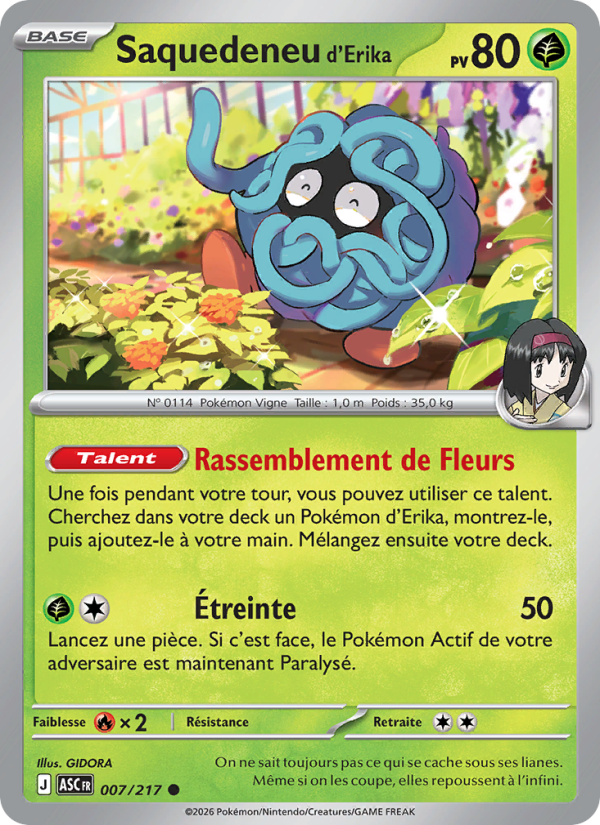 Saquedeneu d'Erika 007 — Héros Transcendants (French Pokémon TCG card)