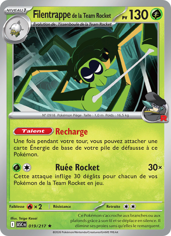 Filentrappe de la Team Rocket 019 — Héros Transcendants (French Pokémon TCG card)