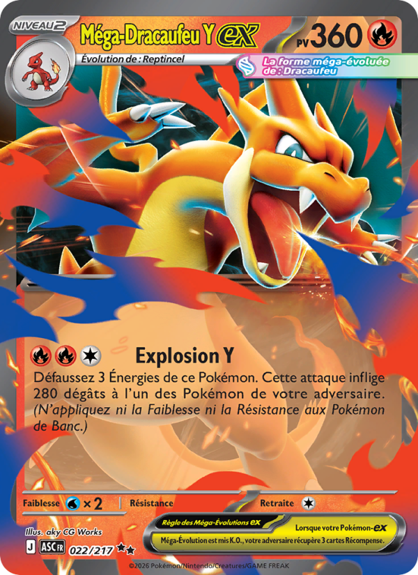 Méga-Dracaufeu Y-ex 022 — Héros Transcendants (French Pokémon TCG card)