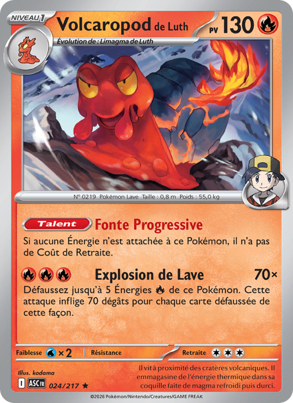 Volcaropod de Luth 024 — Héros Transcendants (French Pokémon TCG card)