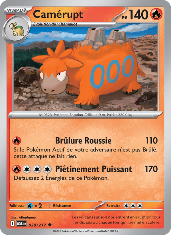 Camérupt 028 — Héros Transcendants (French Pokémon TCG card)