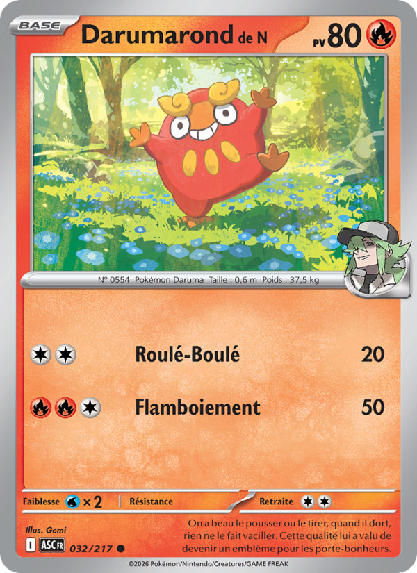 Darumarond de N 032 — Héros Transcendants (French Pokémon TCG card)