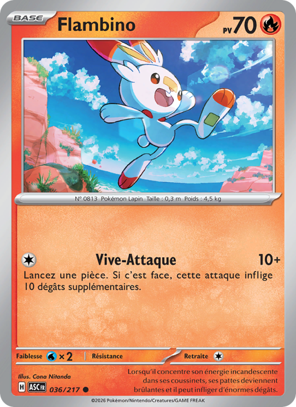 Flambino 036 — Héros Transcendants (French Pokémon TCG card)