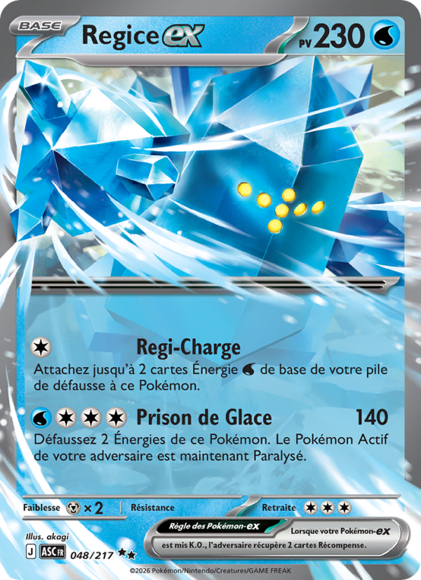 Regice-ex 048 — Héros Transcendants (French Pokémon TCG card)