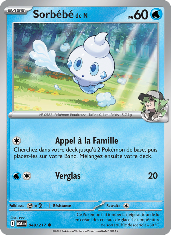 Sorbébé de N 049 — Héros Transcendants (French Pokémon TCG card)