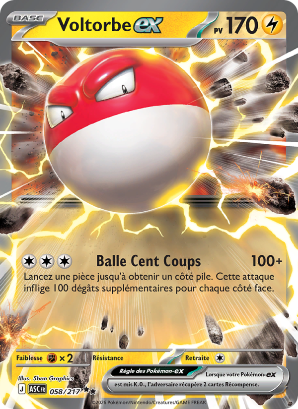 Voltorbe-ex 058 — Héros Transcendants (French Pokémon TCG card)