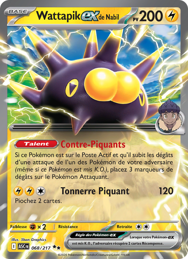 Wattapik-ex de Nabil 068 — Héros Transcendants (French Pokémon TCG card)