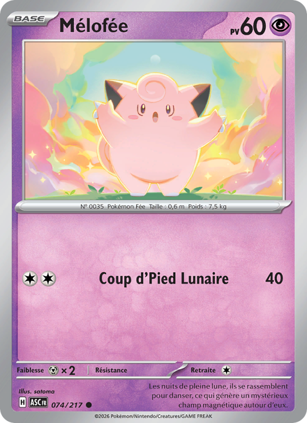 Mélofée 074 — Héros Transcendants (French Pokémon TCG card)