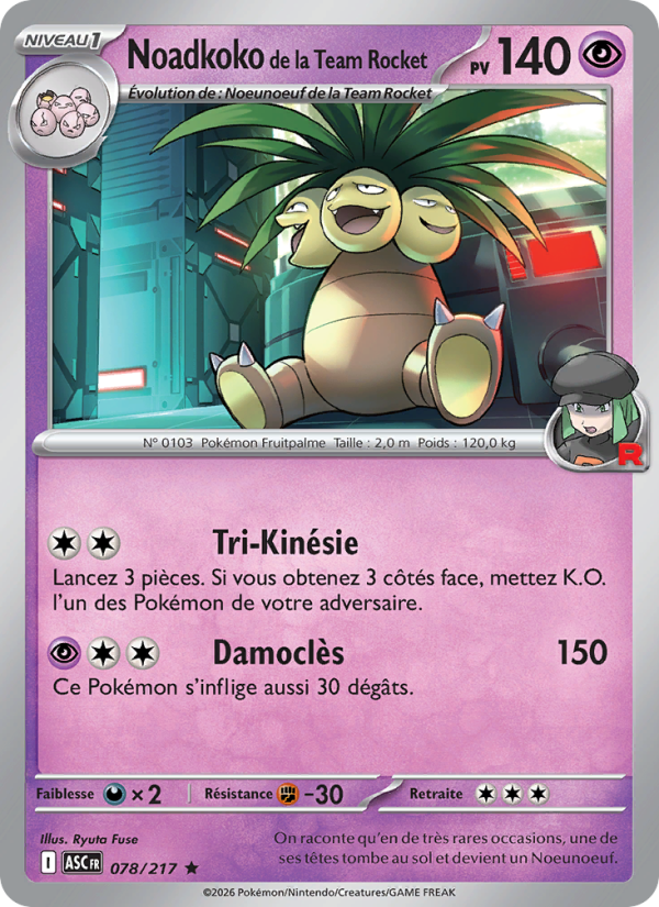 Noadkoko de la Team Rocket 078 — Héros Transcendants (French Pokémon TCG card)