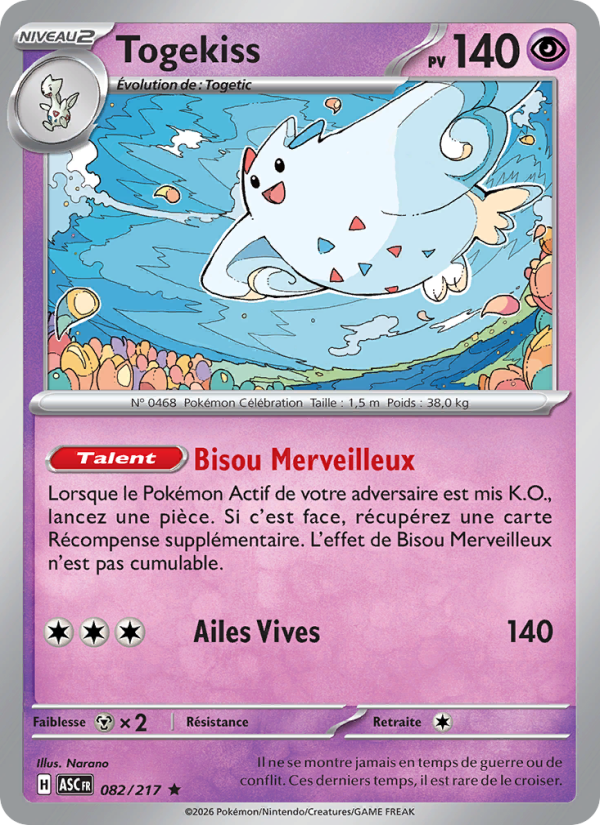 Togekiss 082 — Héros Transcendants (French Pokémon TCG card)