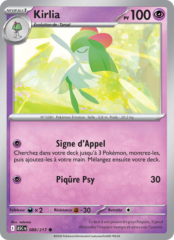 Kirlia 088 — Héros Transcendants (French Pokémon TCG card)