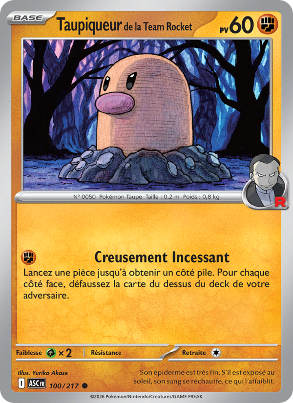 Taupiqueur de la Team Rocket 100 — Héros Transcendants (French Pokémon TCG card)