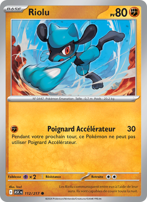 Riolu 112 — Héros Transcendants (French Pokémon TCG card)