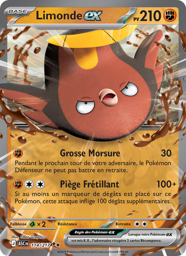 Limonde-ex 114 — Héros Transcendants (French Pokémon TCG card)