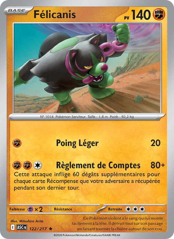 Félicanis 122 — Héros Transcendants (French Pokémon TCG card)