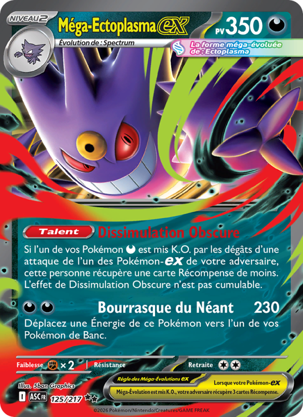 Méga-Ectoplasma-ex 125 — Héros Transcendants (French Pokémon TCG card)