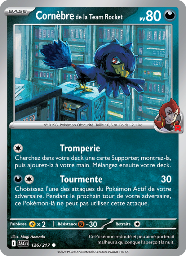 Cornèbre de la Team Rocket 126 — Héros Transcendants (French Pokémon TCG card)