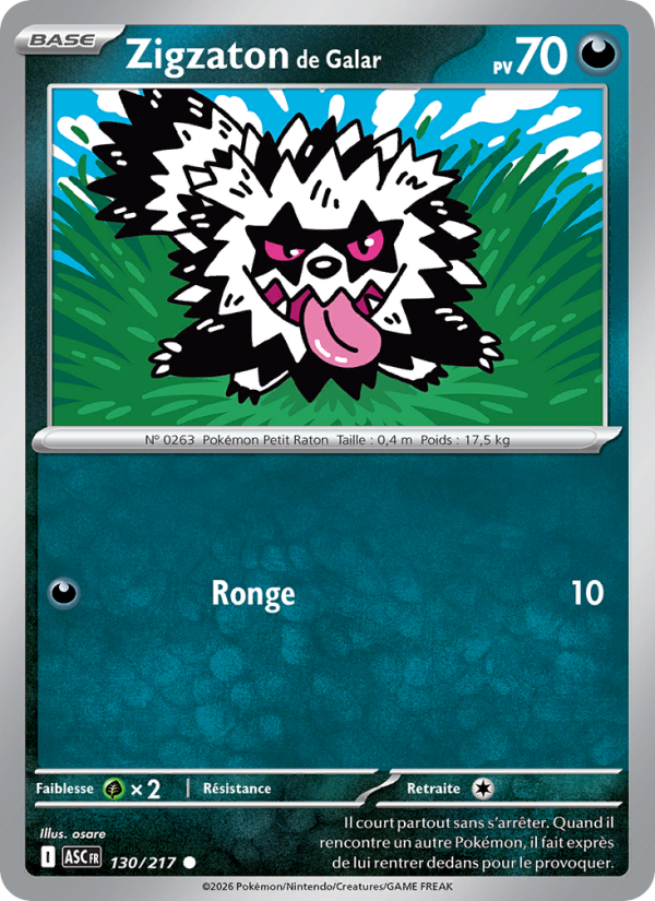 Zigzaton de Galar 130 — Héros Transcendants (French Pokémon TCG card)